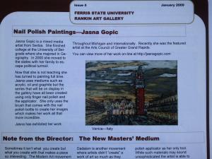 Artist Jasna Gopic The New Masters  Medium Ferris State University Big Rapids  Michigan